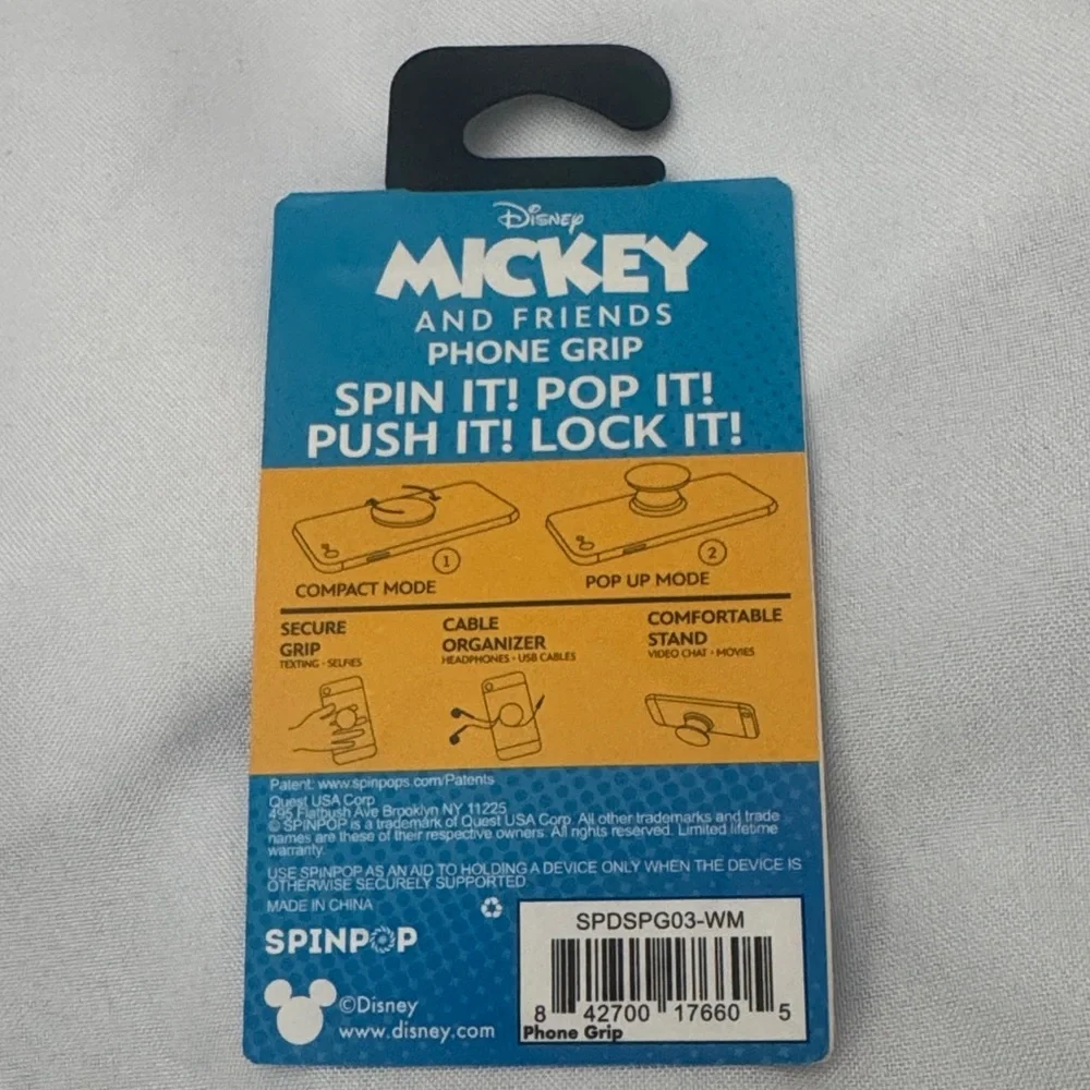 Disney Mickey and Friends Phone Grip - Pink and Black